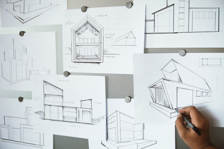 Architectural sketches and drawings