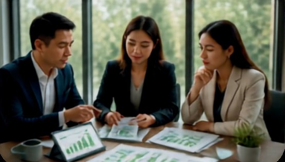 Arunika Lestari team discussing an ESG project