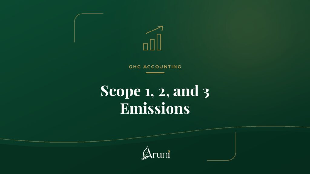 Aruni Insights cover: Scope 1, 2, and 3 emissions